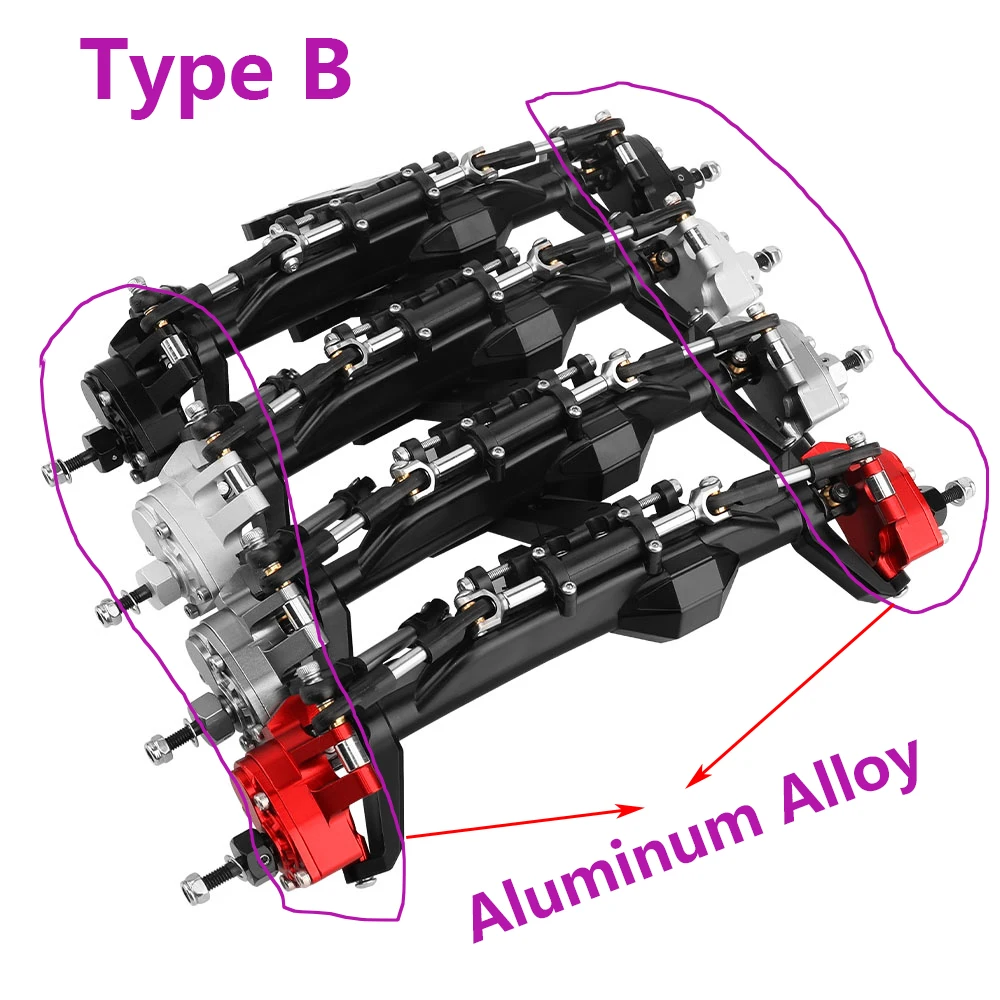 H10 Portal or Straight Axle Plastic +Brass or Aluminum Alloy Front Rear Complete Axles for Vanquish 1/10 RC Crawler Car Upgrade