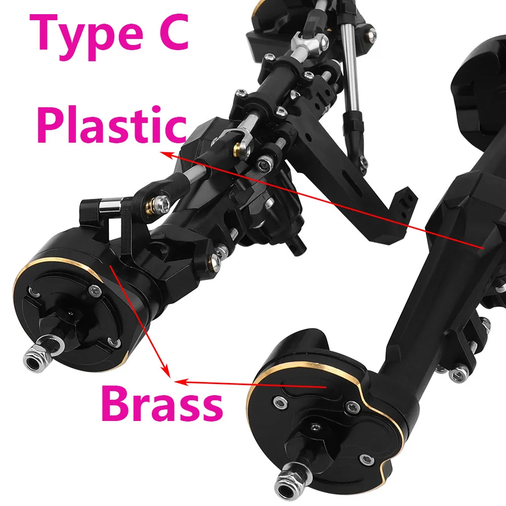 H10 Portal or Straight Axle Plastic +Brass or Aluminum Alloy Front Rear Complete Axles for Vanquish 1/10 RC Crawler Car Upgrade