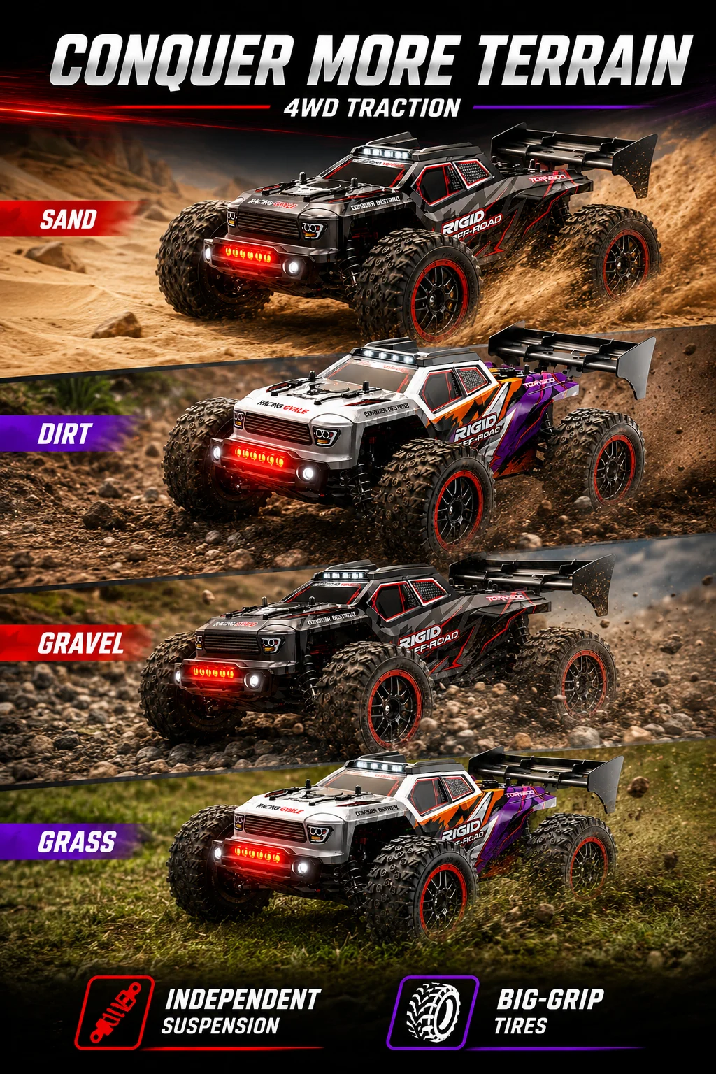 Sg316 Rc Car 4X4 Off Road 75Km/H Brushless Motor 35Km/H Brush Motor with Metal Drive Shaft 2.4g High Speed Remote Control Car