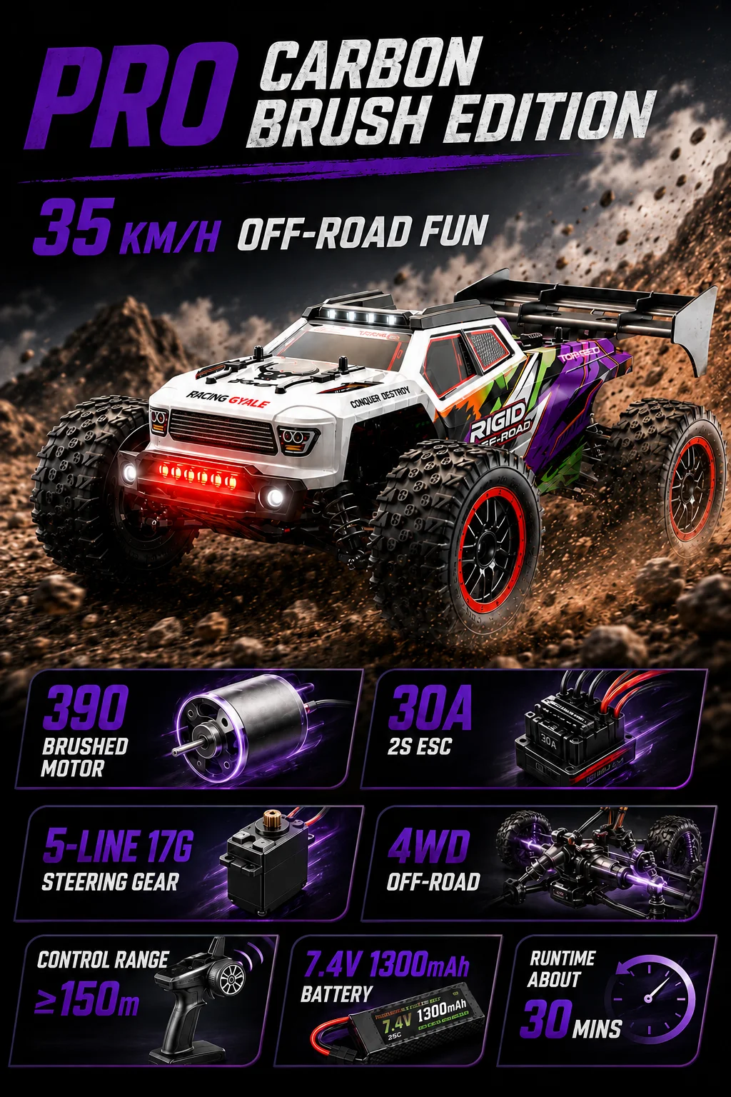 Sg316 Rc Car 4X4 Off Road 75Km/H Brushless Motor 35Km/H Brush Motor with Metal Drive Shaft 2.4g High Speed Remote Control Car