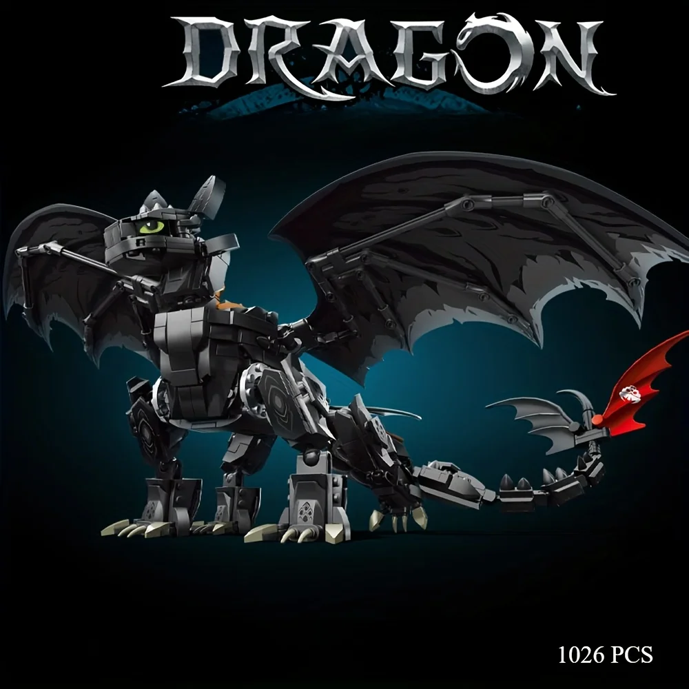 1026 PCS Mysterious Creature Dragon Model Puzzle Building Blocks - Hobbyist Collectibles ornaments & Decorations - Perfect Gifts