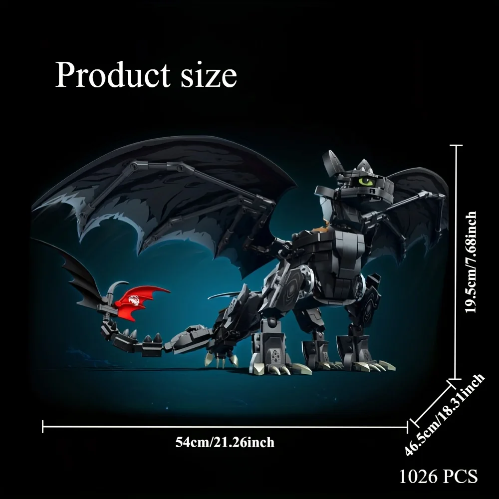 1026 PCS Mysterious Creature Dragon Model Puzzle Building Blocks - Hobbyist Collectibles ornaments & Decorations - Perfect Gifts