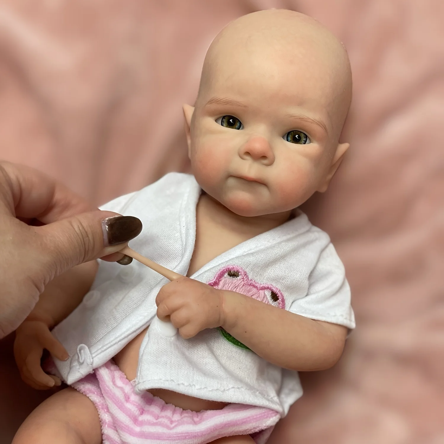 Can Open Mouth 33cm Bettie Solid Silicone Bebe Reborn Girl With 2 Sets Outfits 3D Painted Skin Soft Reborn Doll For Kid's Gift