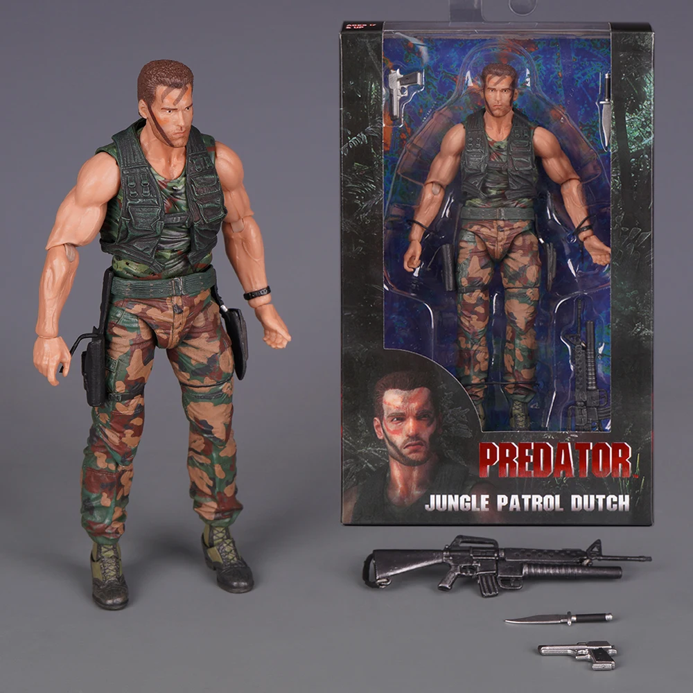 New Predator Dutch 30th Anniversary Edition Action Figure Collectible Model With 4 Styles Rich Accessories Movable Joints Gift