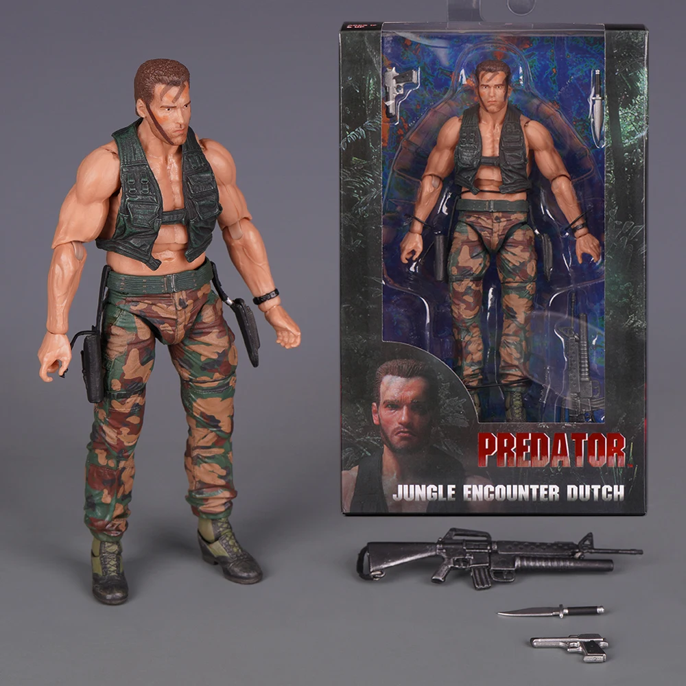 New Predator Dutch 30th Anniversary Edition Action Figure Collectible Model With 4 Styles Rich Accessories Movable Joints Gift