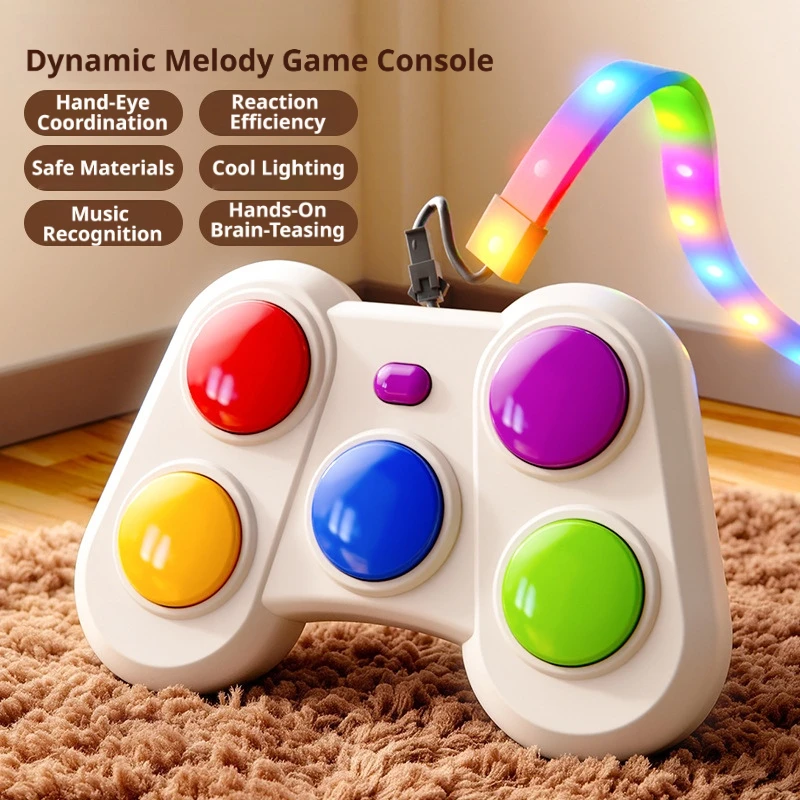 Rhythm Light Chase Game Dual Mode Sensory Toy Rechargeable Reaction Game LED Music Light Matching Family Fun Stress Relief