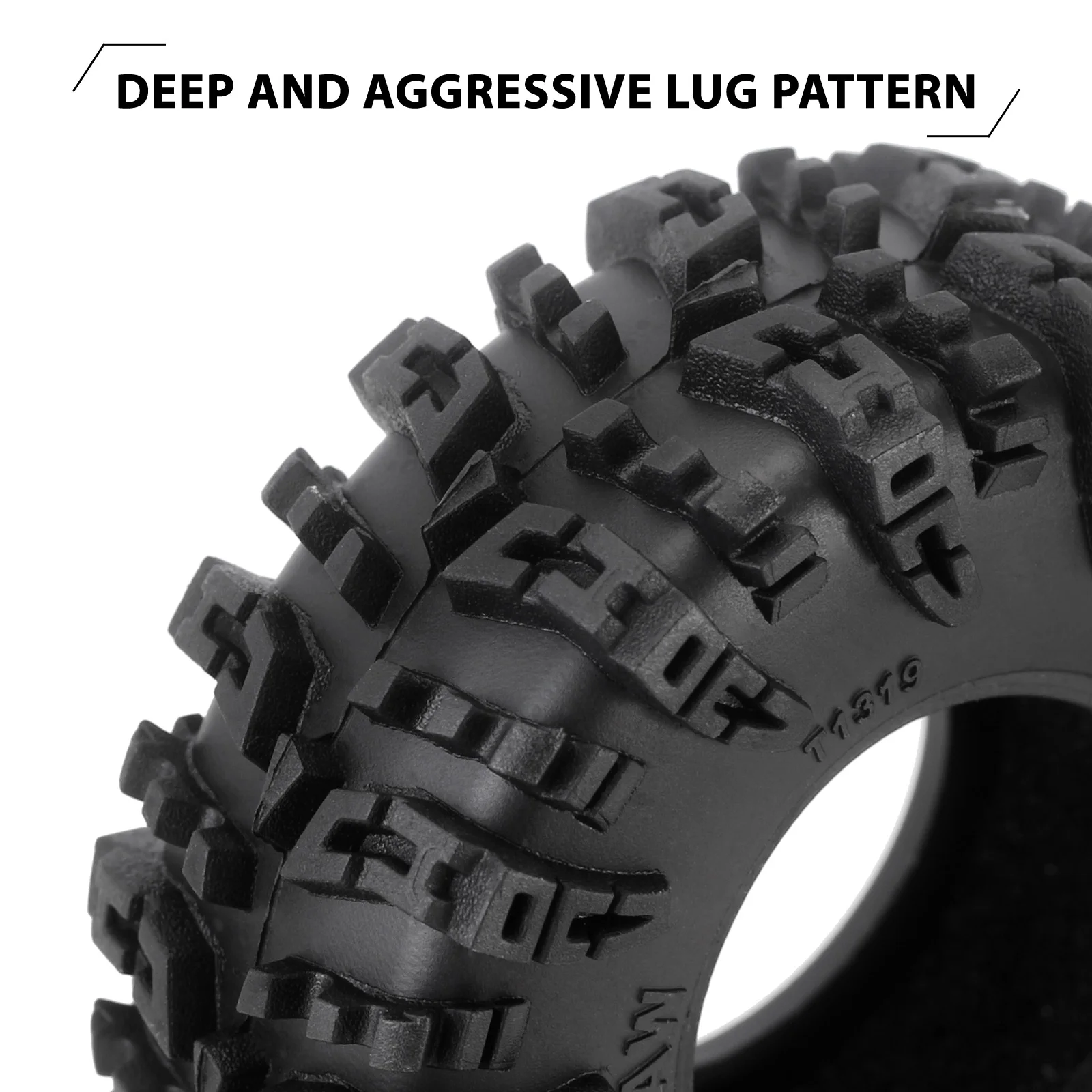 INJORA 87g Brass Swamp Claw 70*27mm S5 Mud Terrain 1.3" Wheel Tires Set for 1/18 1/24 RC Crawler Car