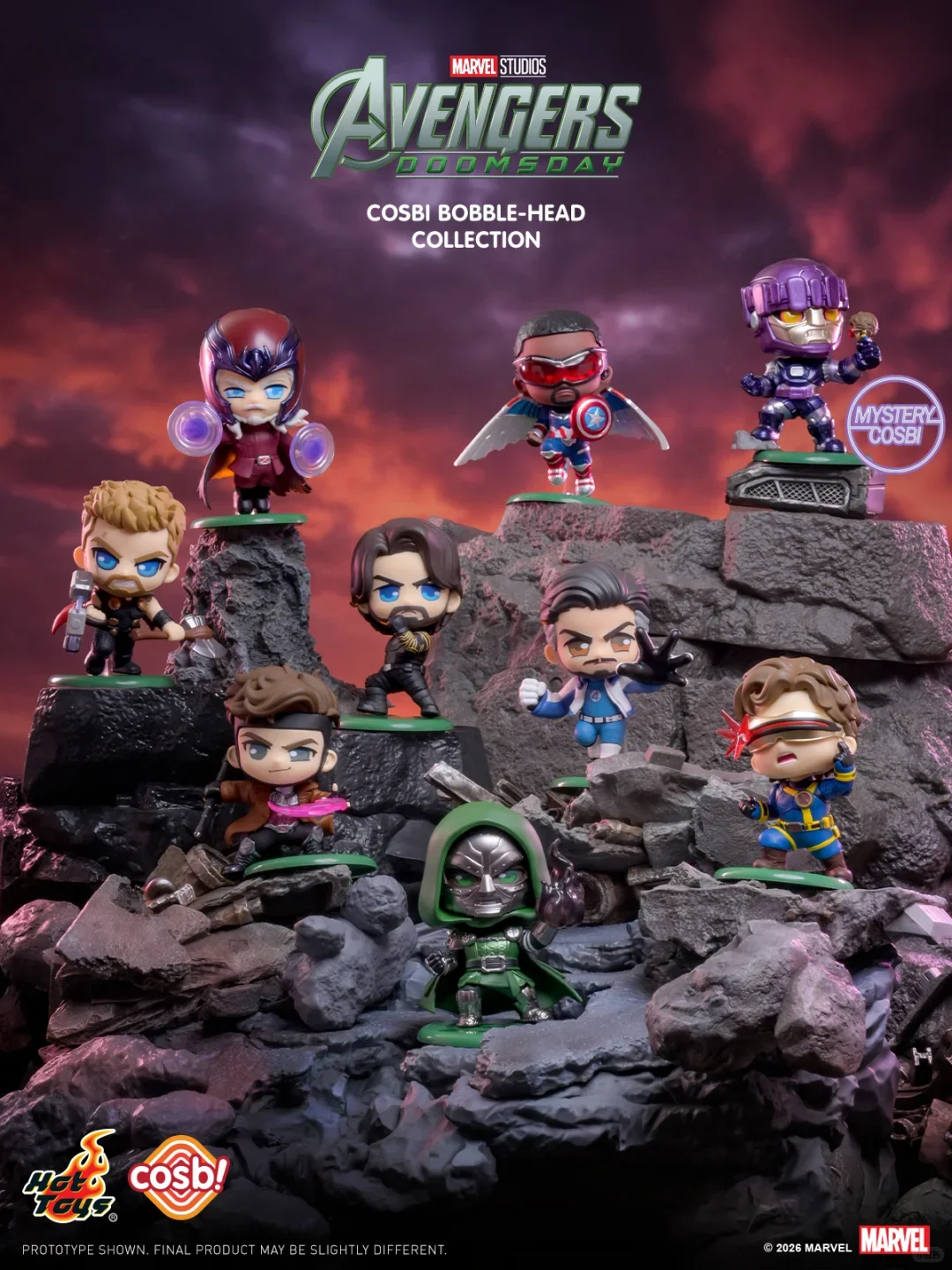 Original Hot Toys Marvel Avengers 5: Doomsday Cosbi Bobble-Head Collection Blind Box Action Figures Ornaments Collect Toys Gifts