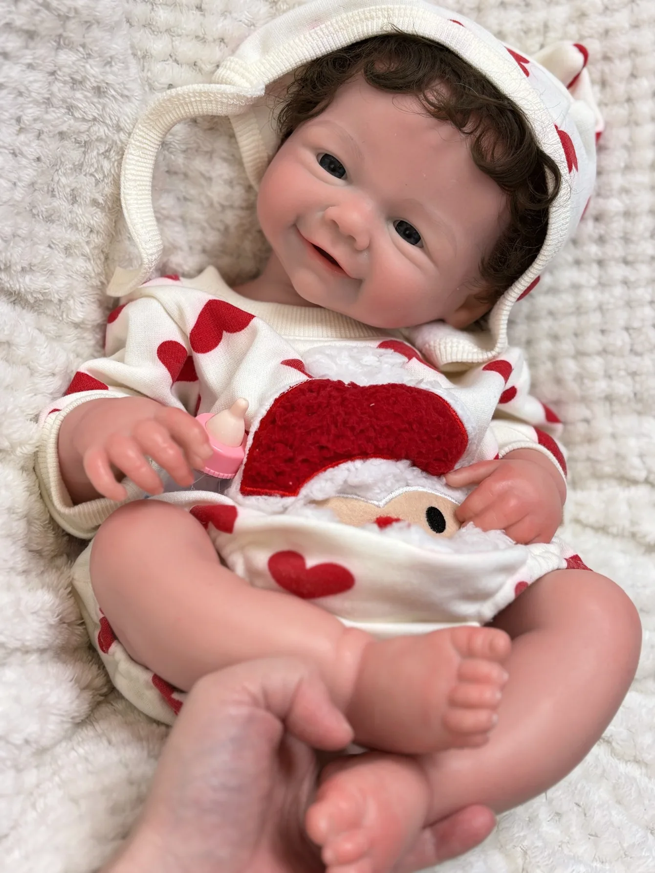 Lifelike 18 Inch Soft Silicone Handcrafted Hair Transplant Style Reborn Baby Vivienne As A Birthday Gift