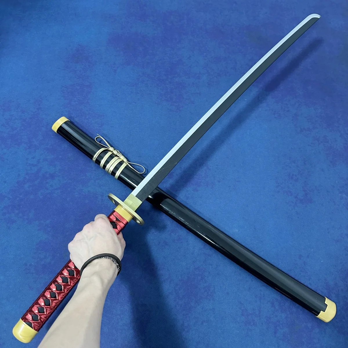40inch Okkotsu Yuta Katana Real Size Katana Samurai Jujutsu Kaisen Wooden Ninja Knife Sabre Unsharp Anime Cosplay Prop Toy Gift