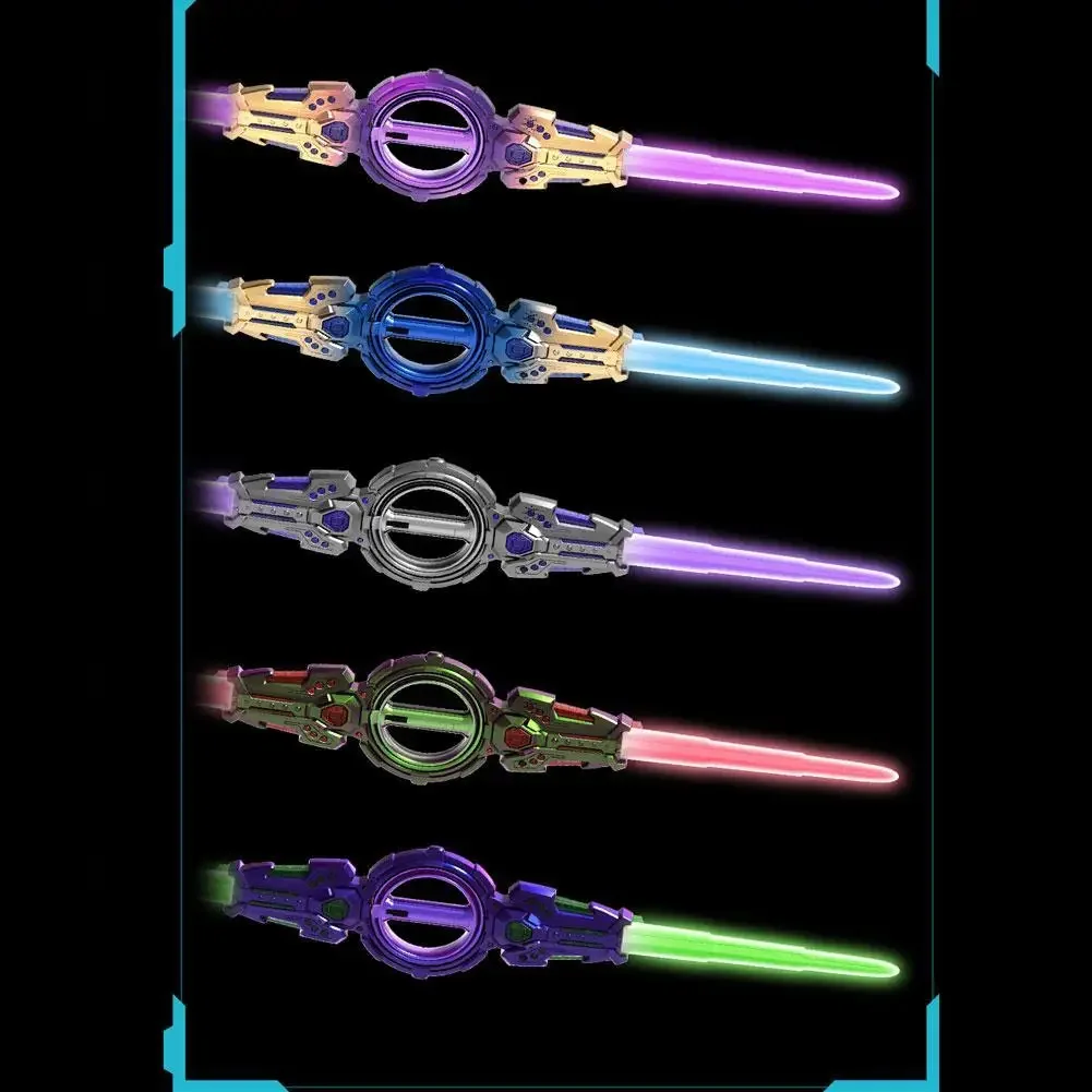Outdoor Toy Bright Rotate Sword Multi-Color Flash LED Light Shine Cosplay Sword Toy Party Family Interactive Toy For Kids Adult