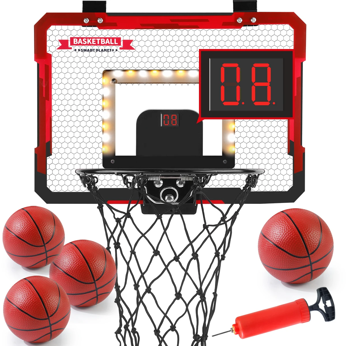 Indoor Kids Basketball Hoop, Dunkable Mini Basketball Hoop Over-the-Door, Teen Gift Toy, Halloween/Christmas/Thanksgiving Gifts
