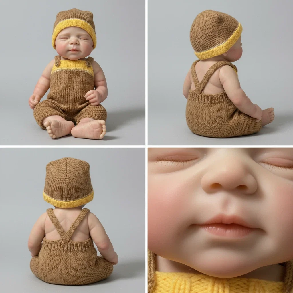 NPK 18inch Platinum Silicone Baby Doll - Pascale Girl Real Weighted 3000G with Pacifier Solid Mouth Open Design Collectible
