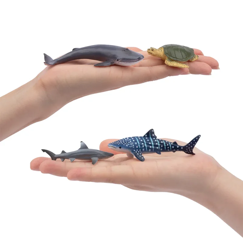 24Pcs Simulation Shark Ocean Animal Model Toy Mini Sea Turtle Figures Dolls Action Figurines Toys for Children Set Gift