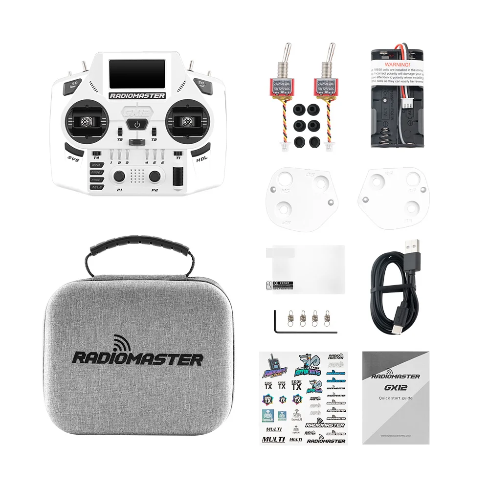 Radiomaster GX12 Crush 1000HZ 3D Digital CNC Hall Gimbal Dual Band Antenna Emini XROSSBAND EXpressLRS Radio Controller