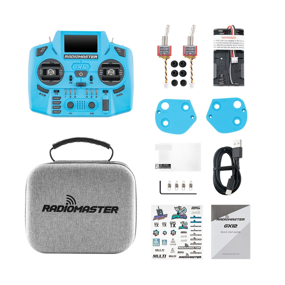Radiomaster GX12 Crush 1000HZ 3D Digital CNC Hall Gimbal Dual Band Antenna Emini XROSSBAND EXpressLRS Radio Controller