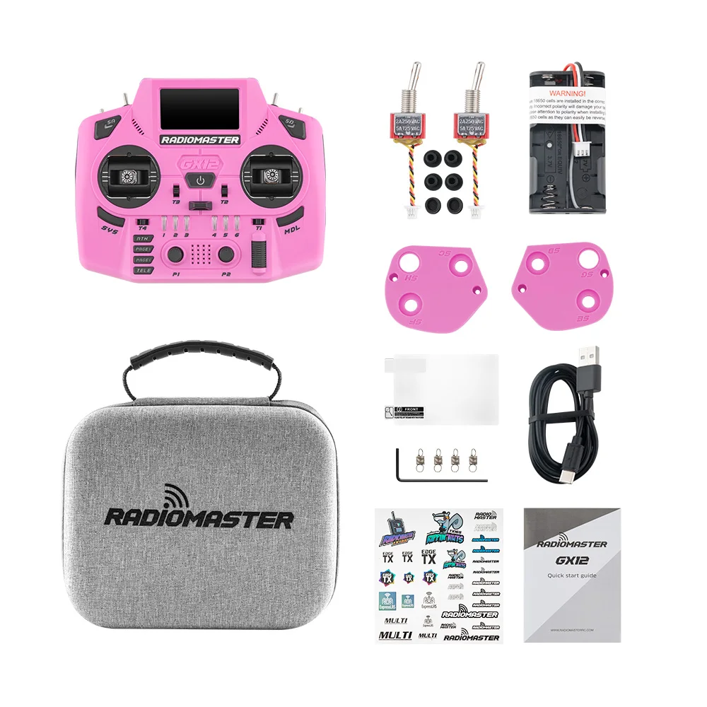 Radiomaster GX12 Crush 1000HZ 3D Digital CNC Hall Gimbal Dual Band Antenna Emini XROSSBAND EXpressLRS Radio Controller