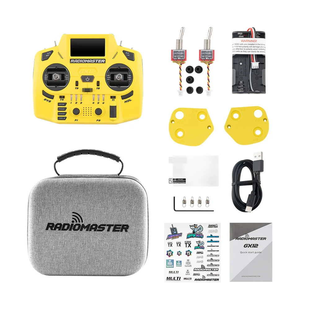 Radiomaster GX12 Crush 1000HZ 3D Digital CNC Hall Gimbal Dual Band Antenna Emini XROSSBAND EXpressLRS Radio Controller