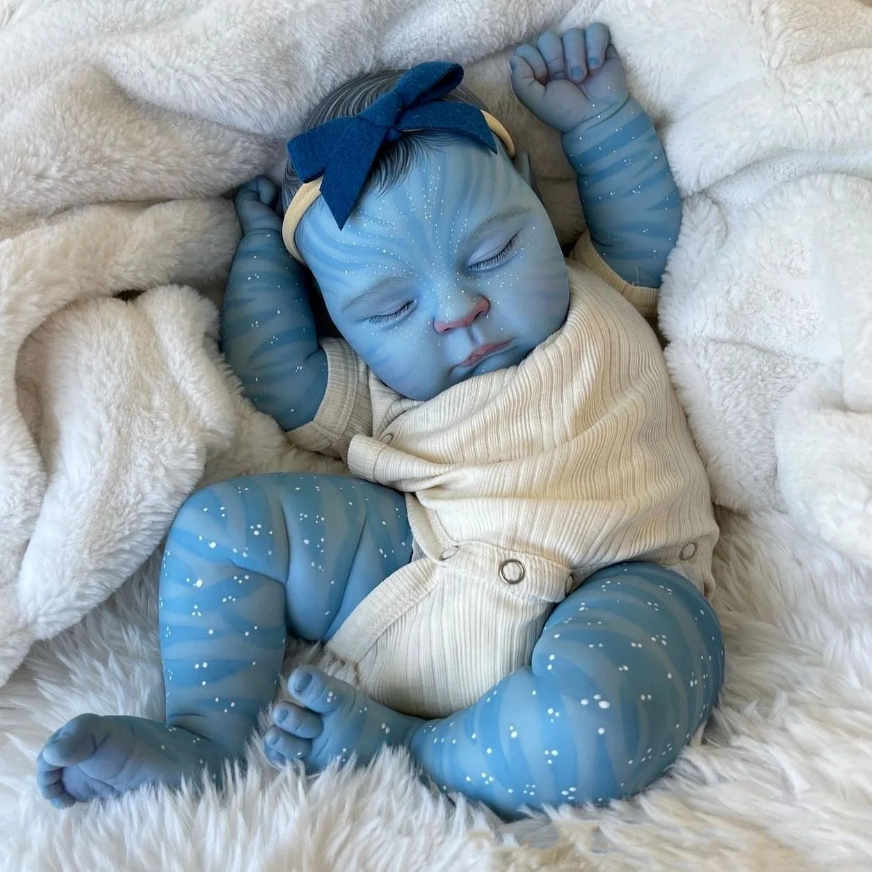 NPK 19inch Hand made high quality detailed painting Peaches Avatar Lifelike Real Soft Body small doll cute handy baby