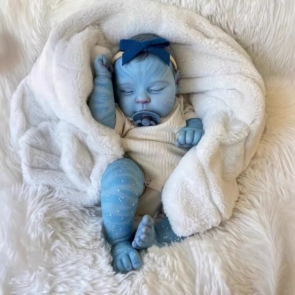 NPK 19inch Hand made high quality detailed painting Peaches Avatar Lifelike Real Soft Body small doll cute handy baby