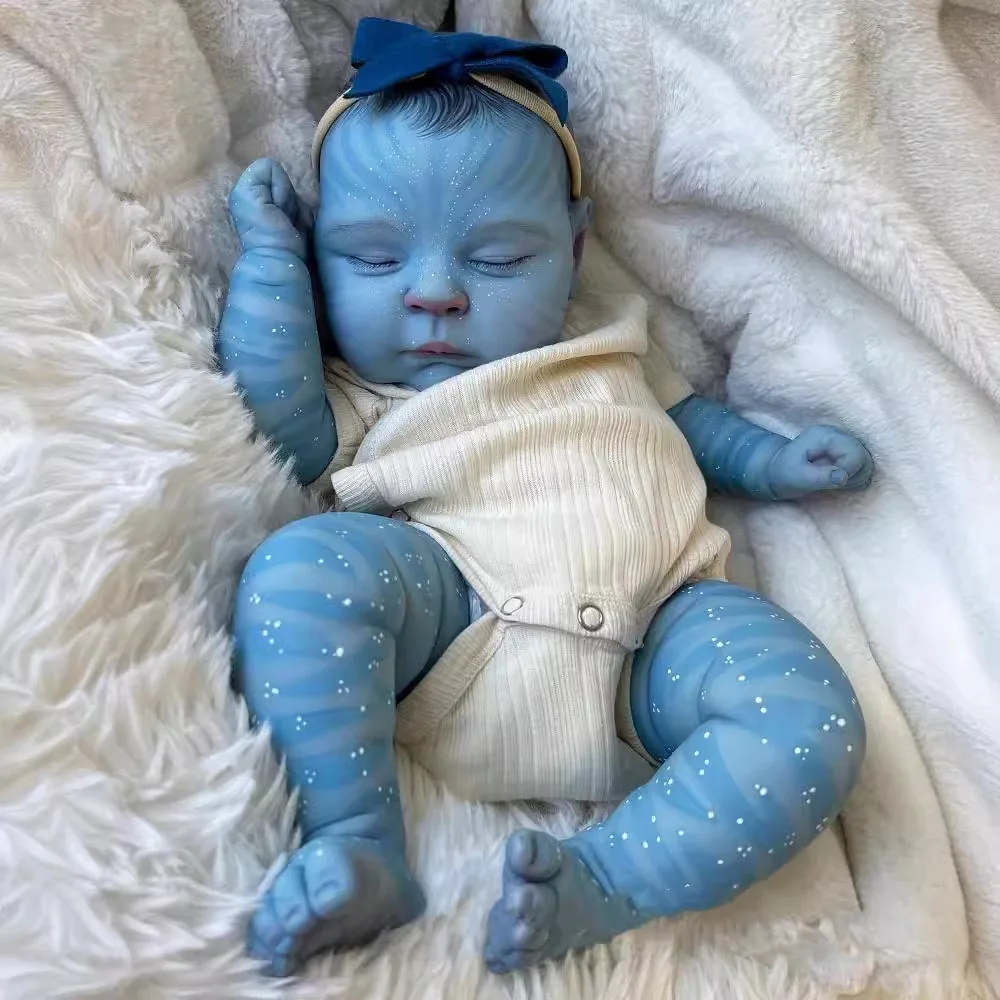 NPK 19inch Hand made high quality detailed painting Peaches Avatar Lifelike Real Soft Body small doll cute handy baby