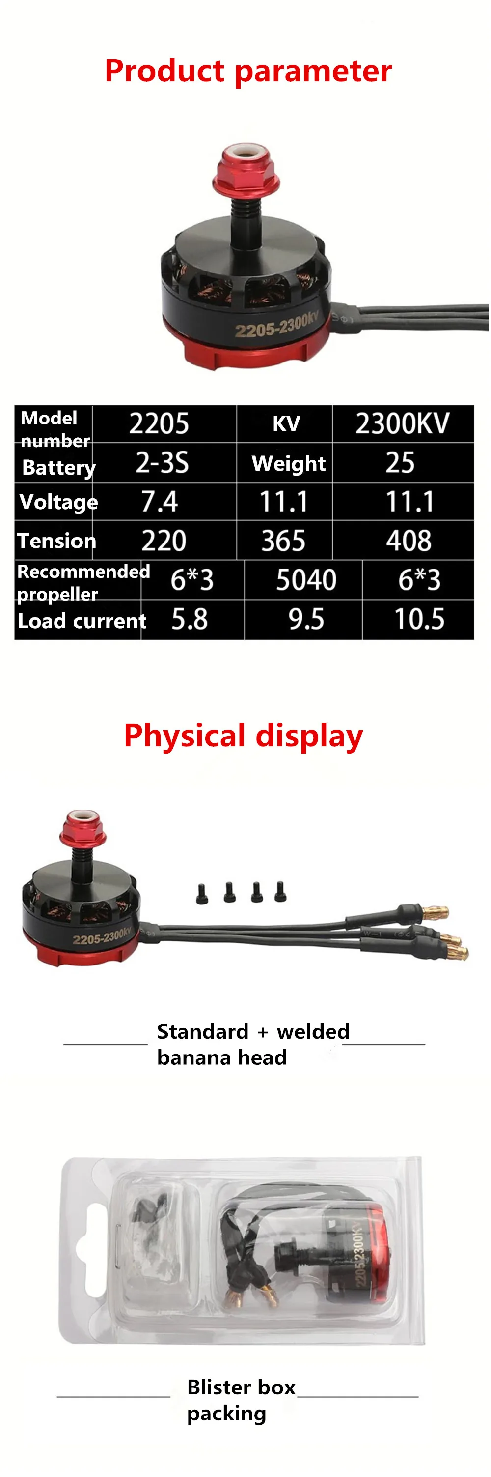 2 Pair Brushless Motor RS2205 2300KV CW/CCW Aircraft Model Four Axis 5-Inch for 2-6S 20A/30A/40A FPV Racing Quadcopter ESC Drone