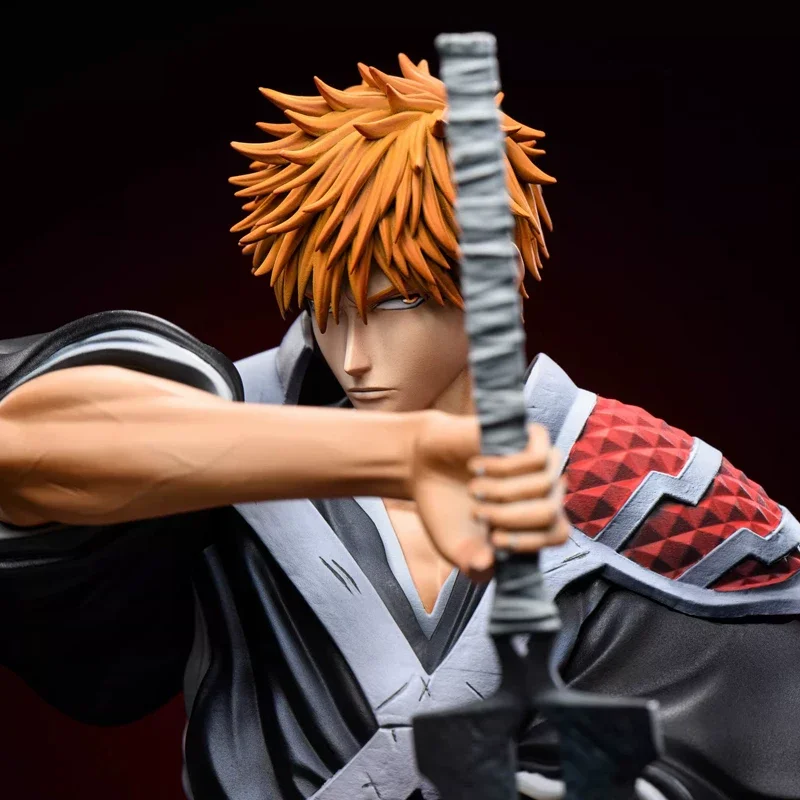 35cm Bleach Dual Blades Ichigo Kurosaki Figure Thousand-Year Blood War Anime Statue Desktop Ornament Collect Model Toy Boys Gift