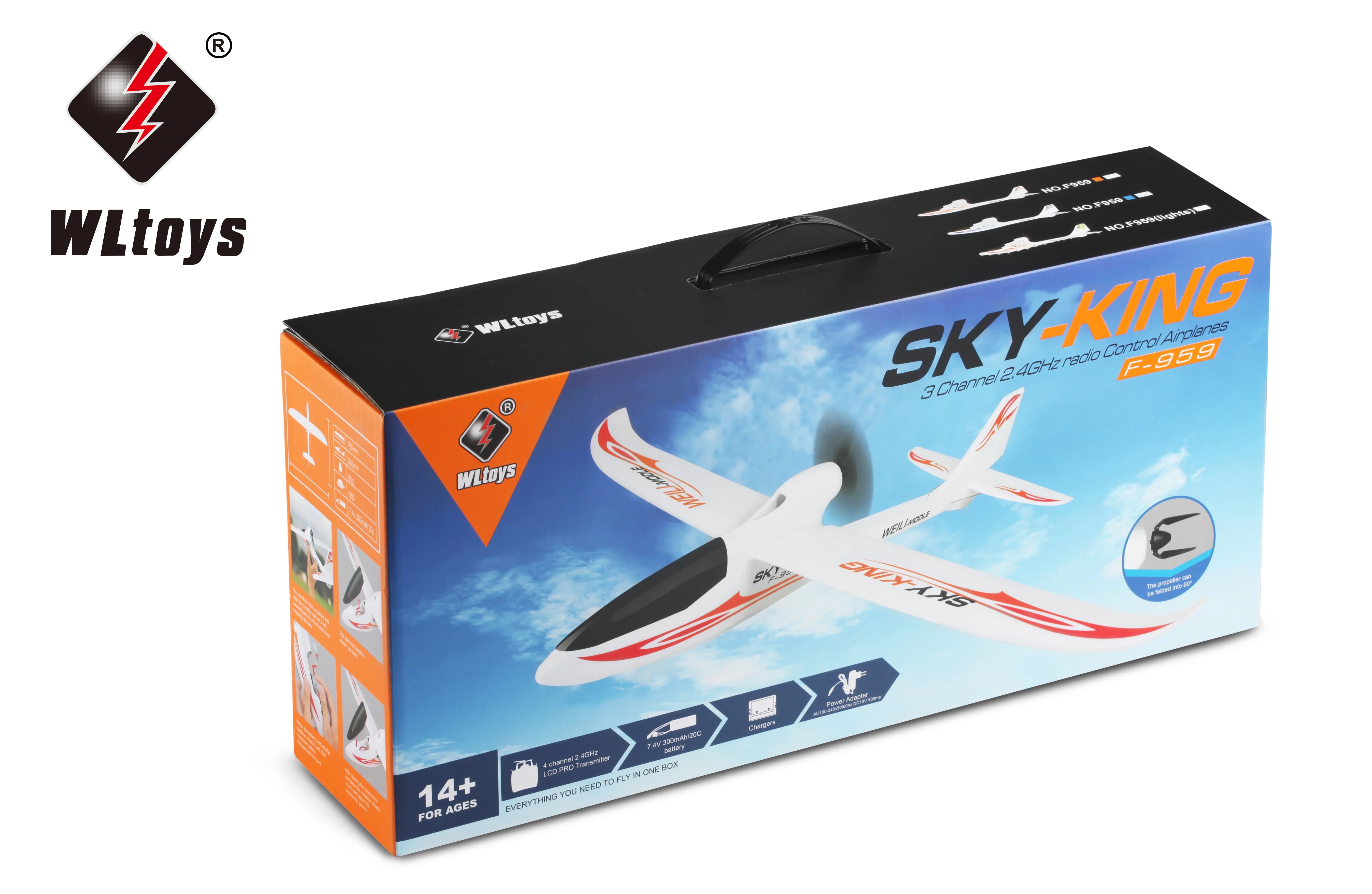 Wltoys F959S 2.4G 3CH RC Airplane With Gyro Sky King Fixed Plane Push-speed Glider RTF Version For Kids And Adults Gift