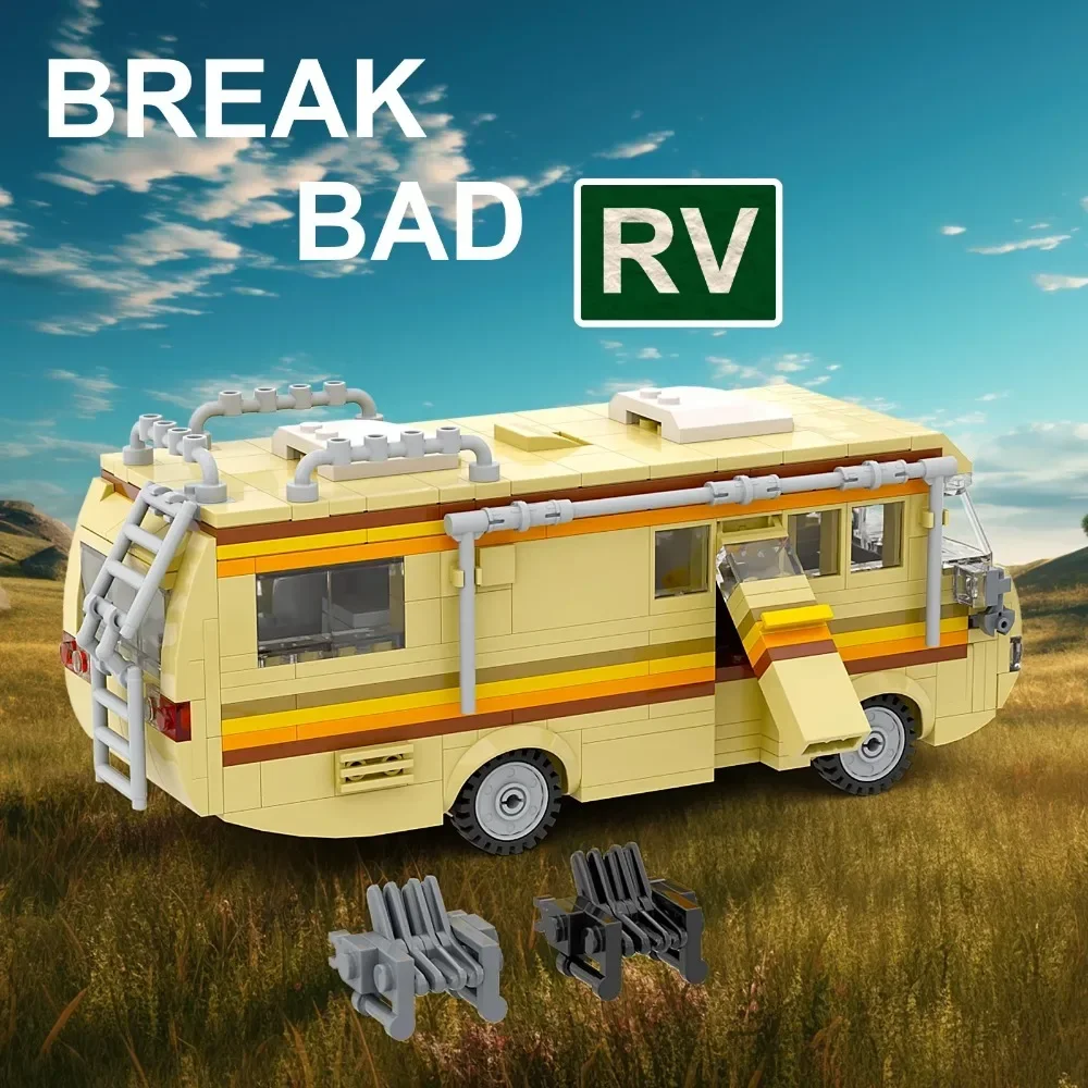 360Pcs Movie MOC Breaking Bad RV Bus Car Model Building Blocks Edacational Brick Toys for Children Birthday Gift