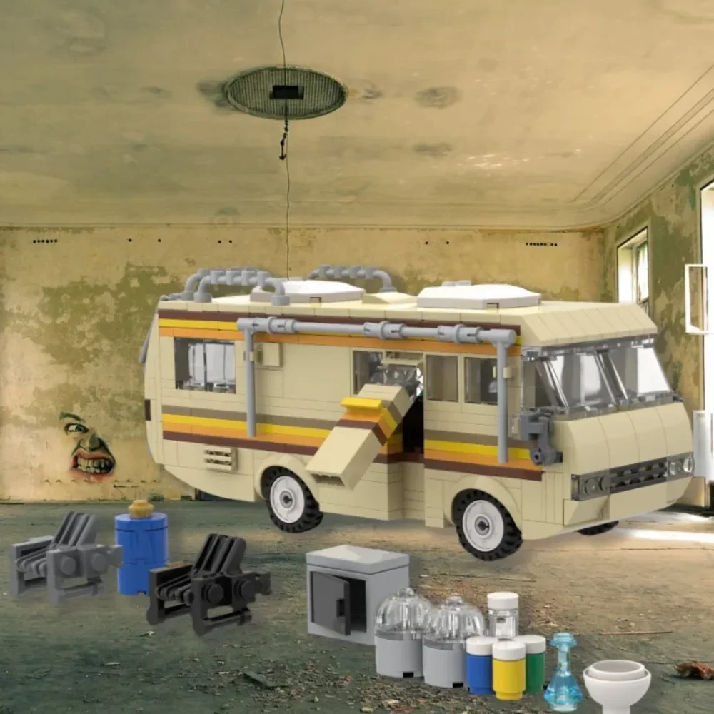 360Pcs Movie MOC Breaking Bad RV Bus Car Model Building Blocks Edacational Brick Toys for Children Birthday Gift