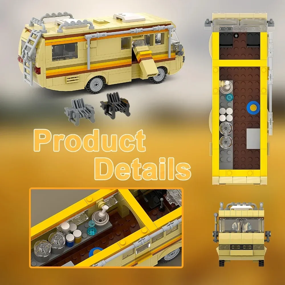 360Pcs Movie MOC Breaking Bad RV Bus Car Model Building Blocks Edacational Brick Toys for Children Birthday Gift