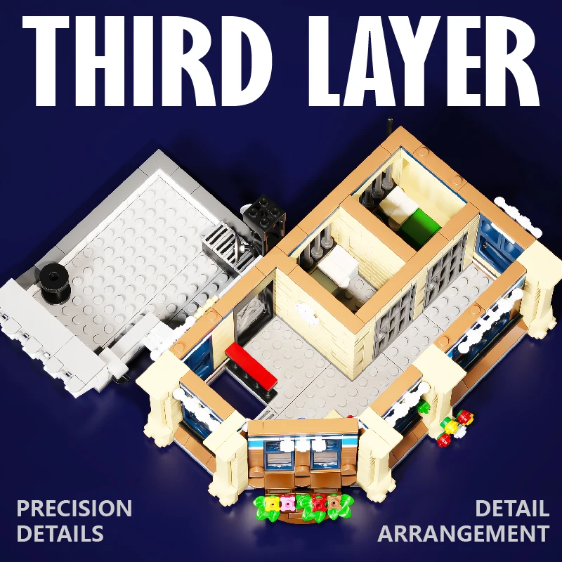 Town Police Station with 6 Figures Modular Buildings Blocks City Center Street View Apartment Store Architecture Brick Model Kit Toy Adults DIY Gift 3111PCS