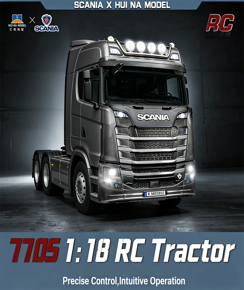 Huina 1501 Scania 770s Fully Proportional Remote Controlled Heavy Truck Trailer Model Tractor Car High End Toy Monster Truck1502