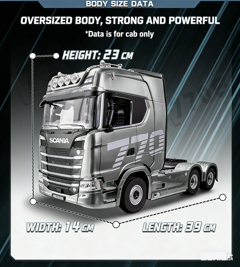 Huina 1501 Scania 770s Fully Proportional Remote Controlled Heavy Truck Trailer Model Tractor Car High End Toy Monster Truck1502