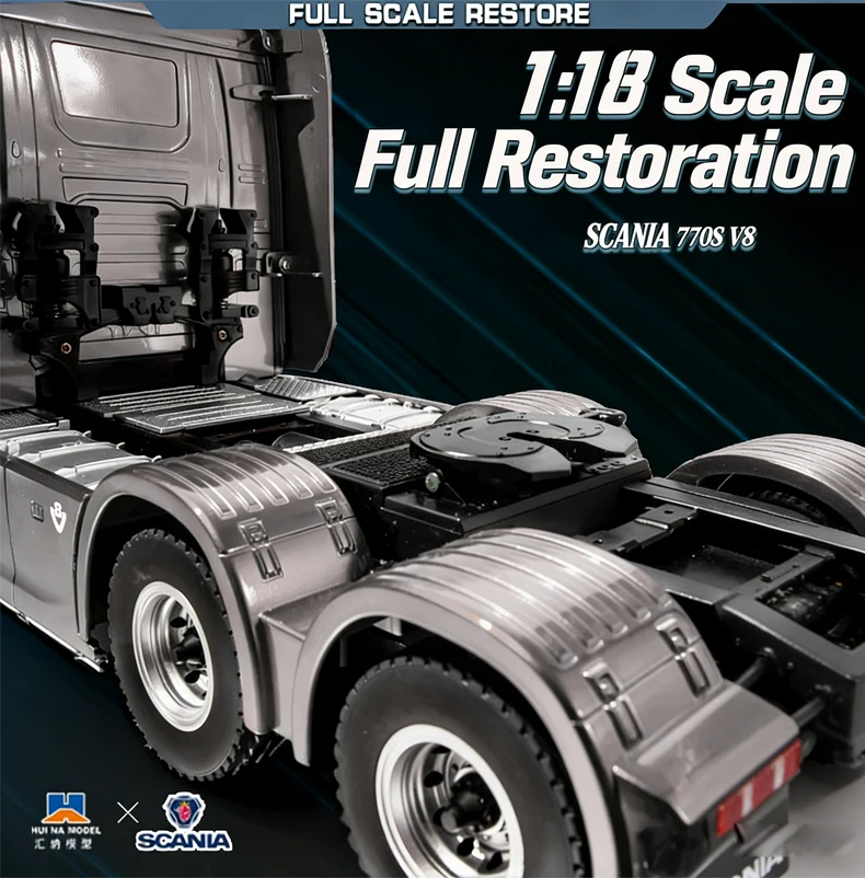 Huina 1501 Scania 770s Fully Proportional Remote Controlled Heavy Truck Trailer Model Tractor Car High End Toy Monster Truck1502