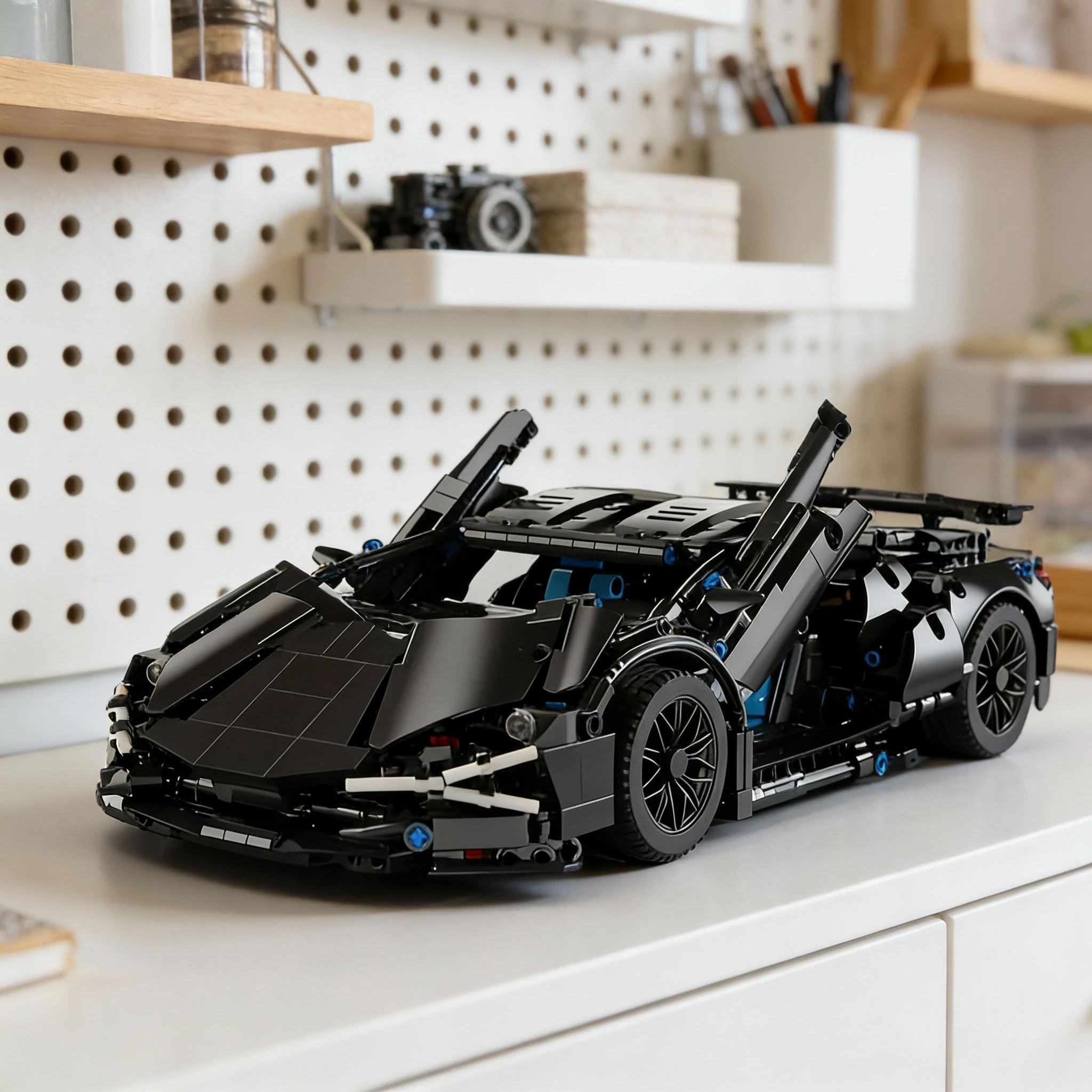 Technical Racing Sport Car Model Building Blocks Technic Adults 1:14 DIY Supercar Brick Puzzle Toys Adult Gift(1280+granule)