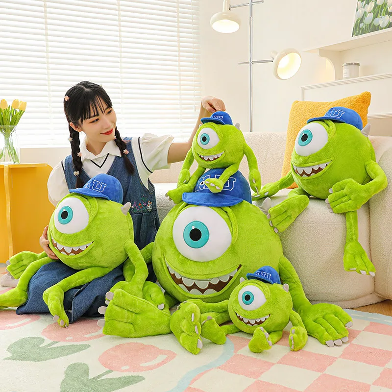 23/35cm Kawaii Monster University Electric Power Company Sulley Mike Wears Hat Doll Plush Toy Room Decoration Kids Gifts