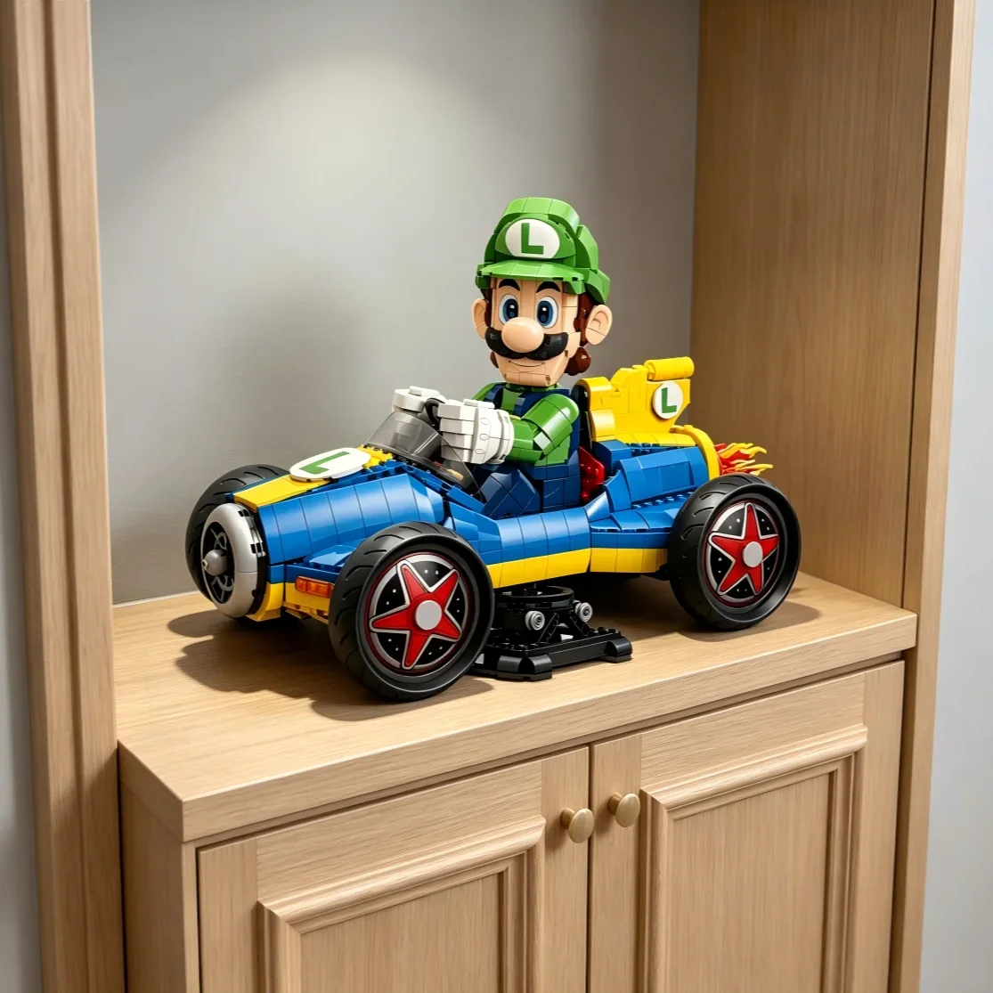 HOTTOYS 2234pcs DIY Kart Building Bricks Racing Series Classic Game Character Car Model Toys Birthday Gifts For Collection