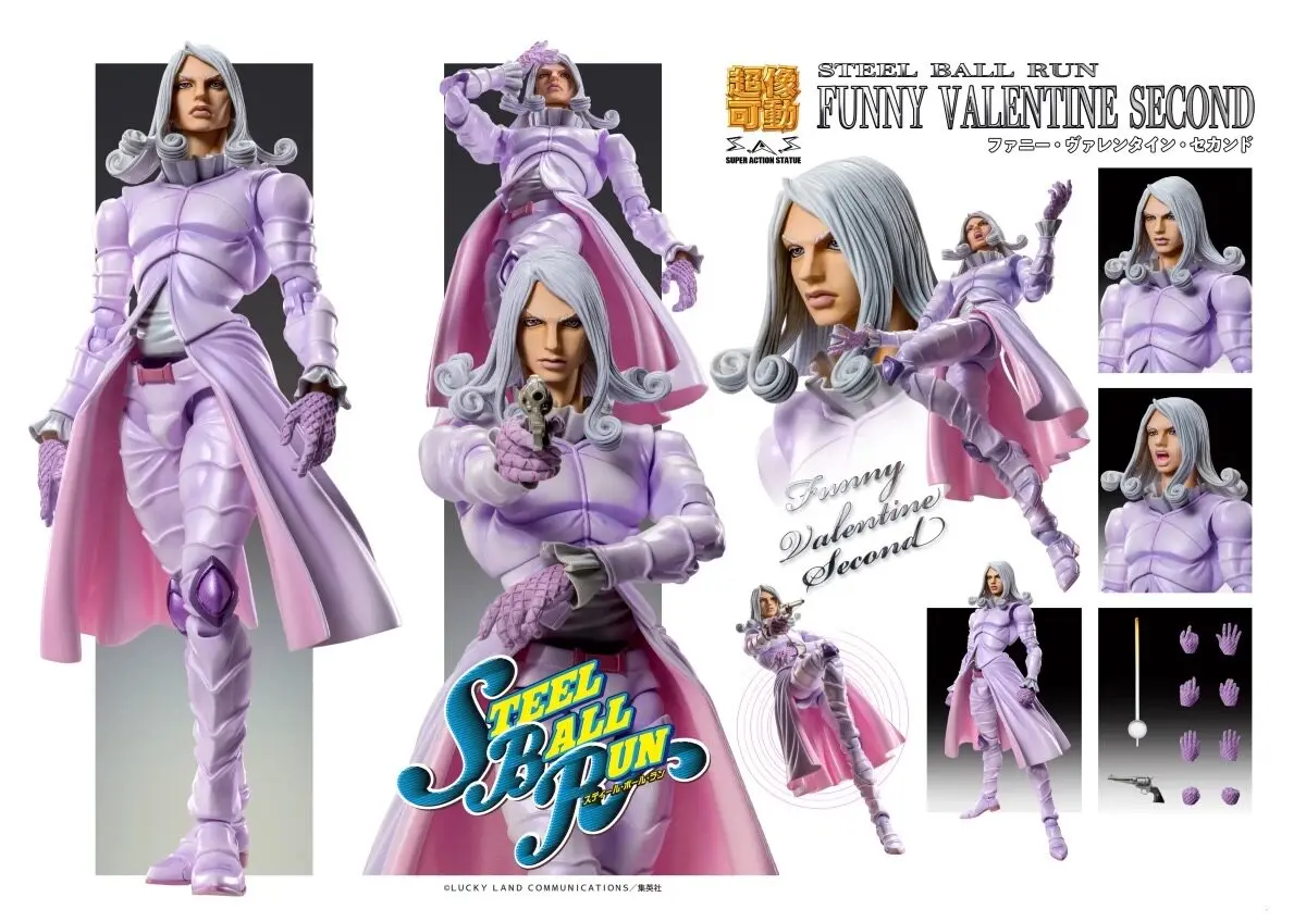 15cm JoJo'S Bizarre Adventure Funny Valentine Super Action Statue Steel Ball Run Articulated Action Figure Anime Model Toy Gifts