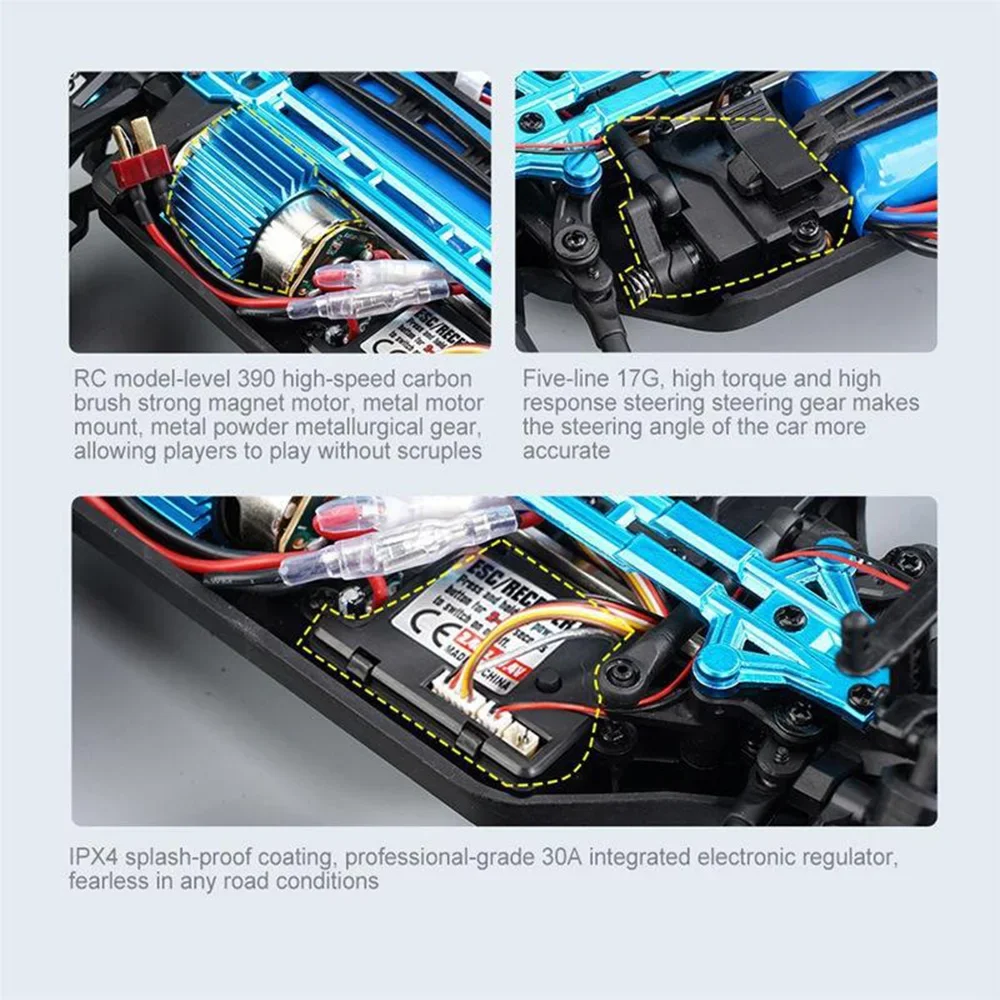 WLtoys 16102 1:16 50KM/H High Speed 4WD RC Car LED Light Remote Control Cars Bigfoot Climbing Car Drift Monster Truck For Kids