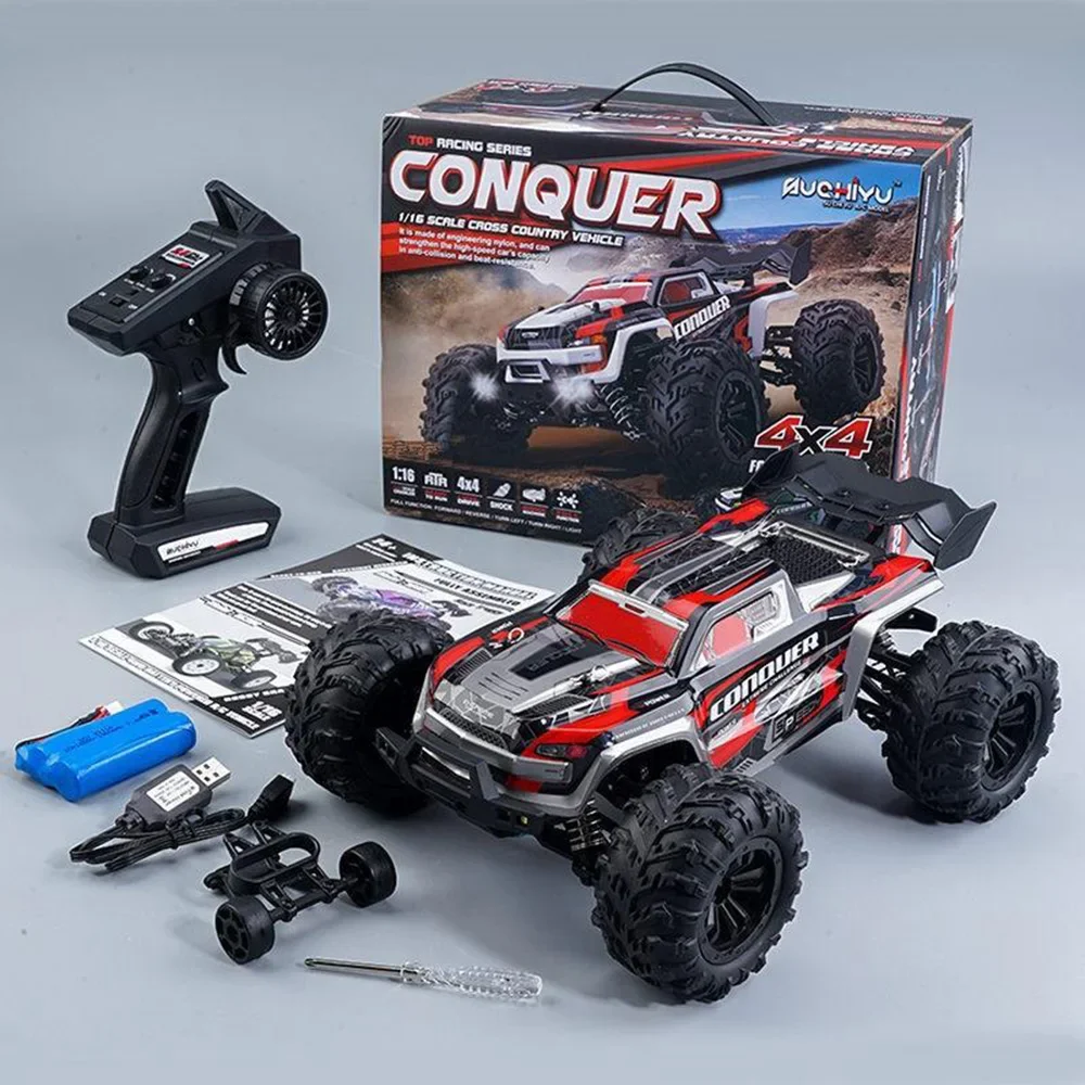 WLtoys 16102 1:16 50KM/H High Speed 4WD RC Car LED Light Remote Control Cars Bigfoot Climbing Car Drift Monster Truck For Kids