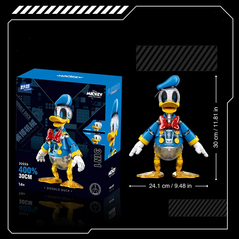 NEW Sluban Pleyerid Mickey Donald Duck Anime Action Figure Model Statue Assembly Toys Desktop Ornament Birthday Gifts
