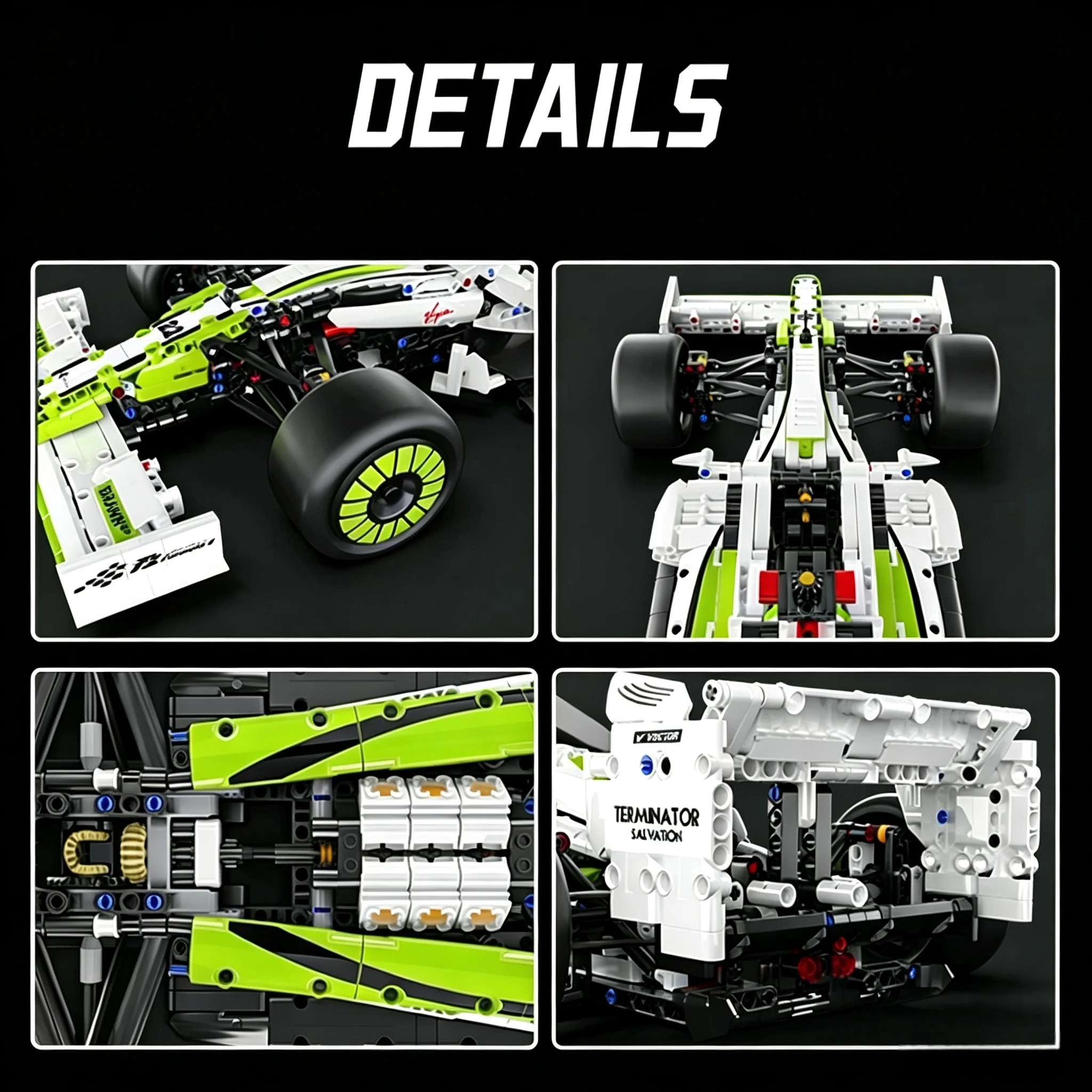 1670 Pcs GT Sports Car Building Blocks,1:8 Scale Technic Racing Car Model,Mechanical Linkage Construction Bricks Kit For Assembl