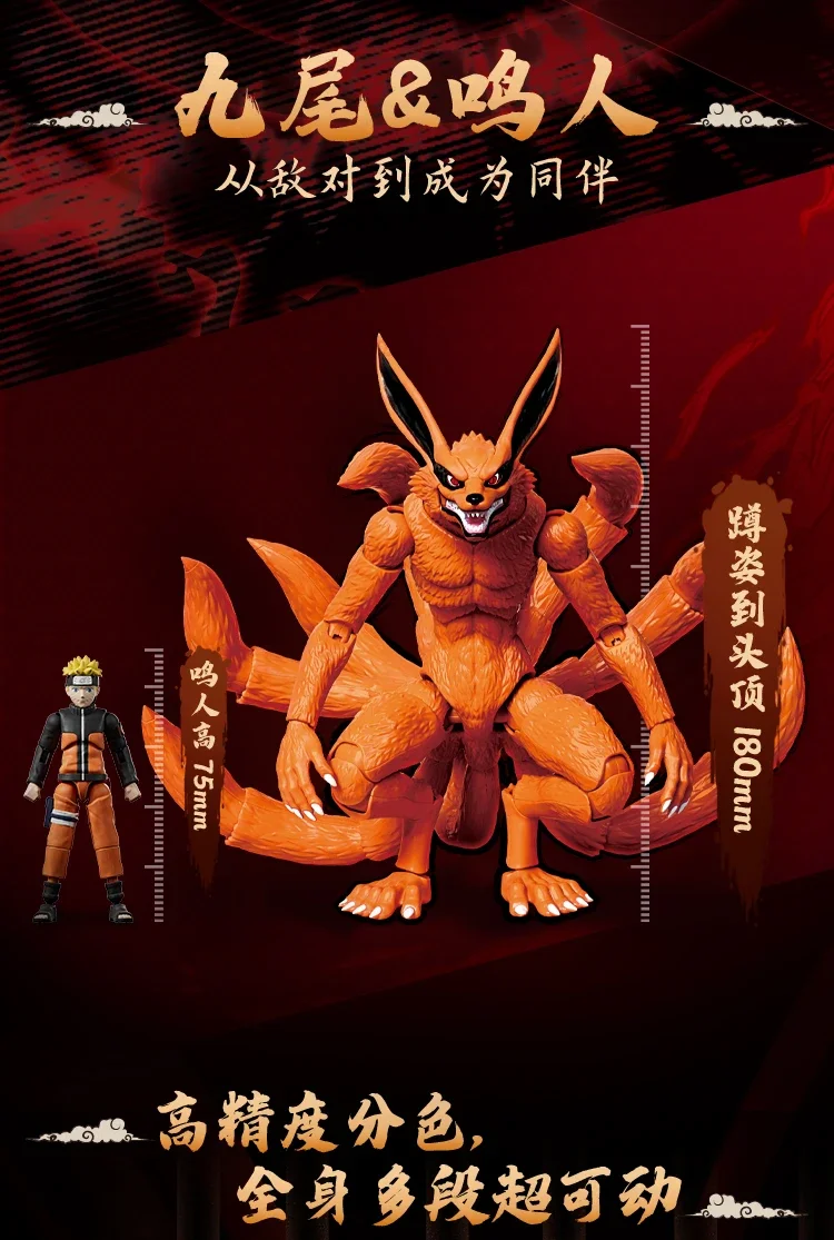 BLOKEES Original NARUTO Uchiha Madara Kyuubi Kurama Sasuke Minato Bijyudama Shippūden Bijuu Assembled Action Figure Toy Model
