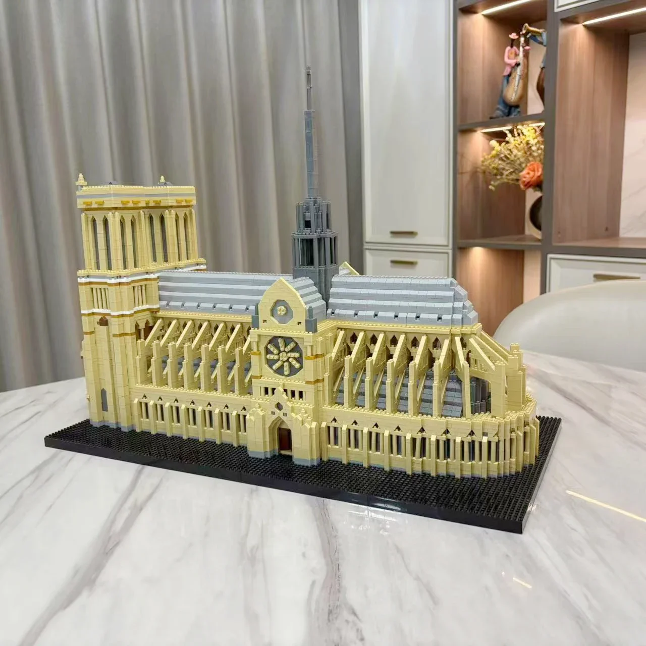 Knew Built Paris Notre-Dame Historic Micro Mini Blocks Toys - 7300+ Pieces, 48x36x24cm Large Model Kit for Adults & Collectors