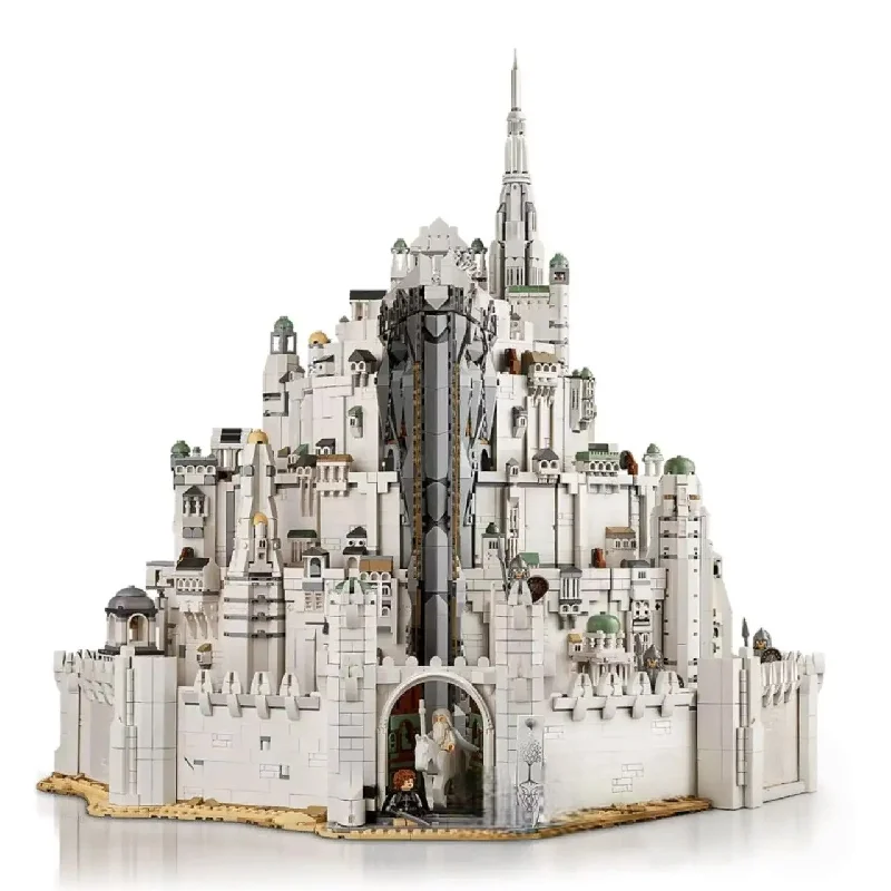 HOTTOYS European Medieval Fantasy White Castle Minas Tirith Building Blocks Architecture Brick Set DIY Assembly Toy Gifts