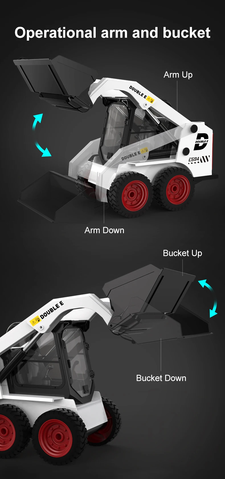 2025 Double E RC Truck Loader 1/14 E594 RC excavator Remote control Car Engineering vehicles Trucks Toys for Boys Children Gift