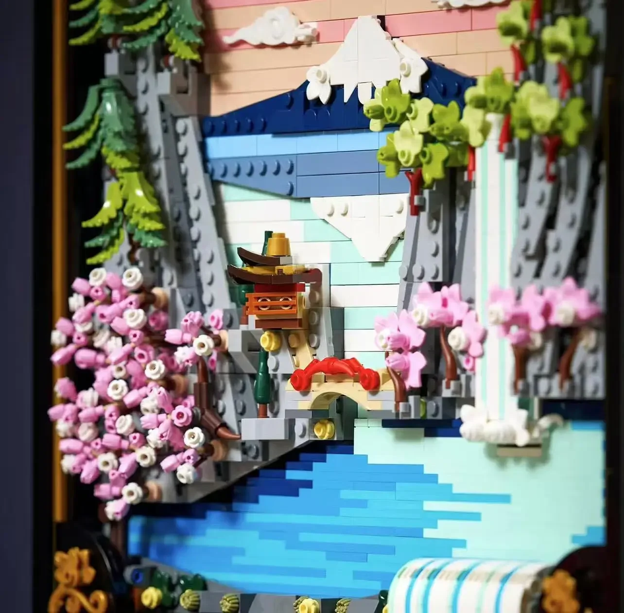 2026 1892 New Art and Life Japanese Cherry Blossom Landscape Model building Blocks DIY creative Toys Decoration Christmas Gifts