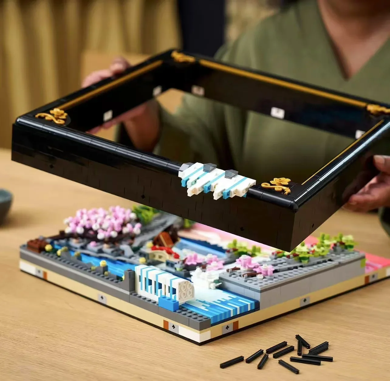 2026 1892 New Art and Life Japanese Cherry Blossom Landscape Model building Blocks DIY creative Toys Decoration Christmas Gifts