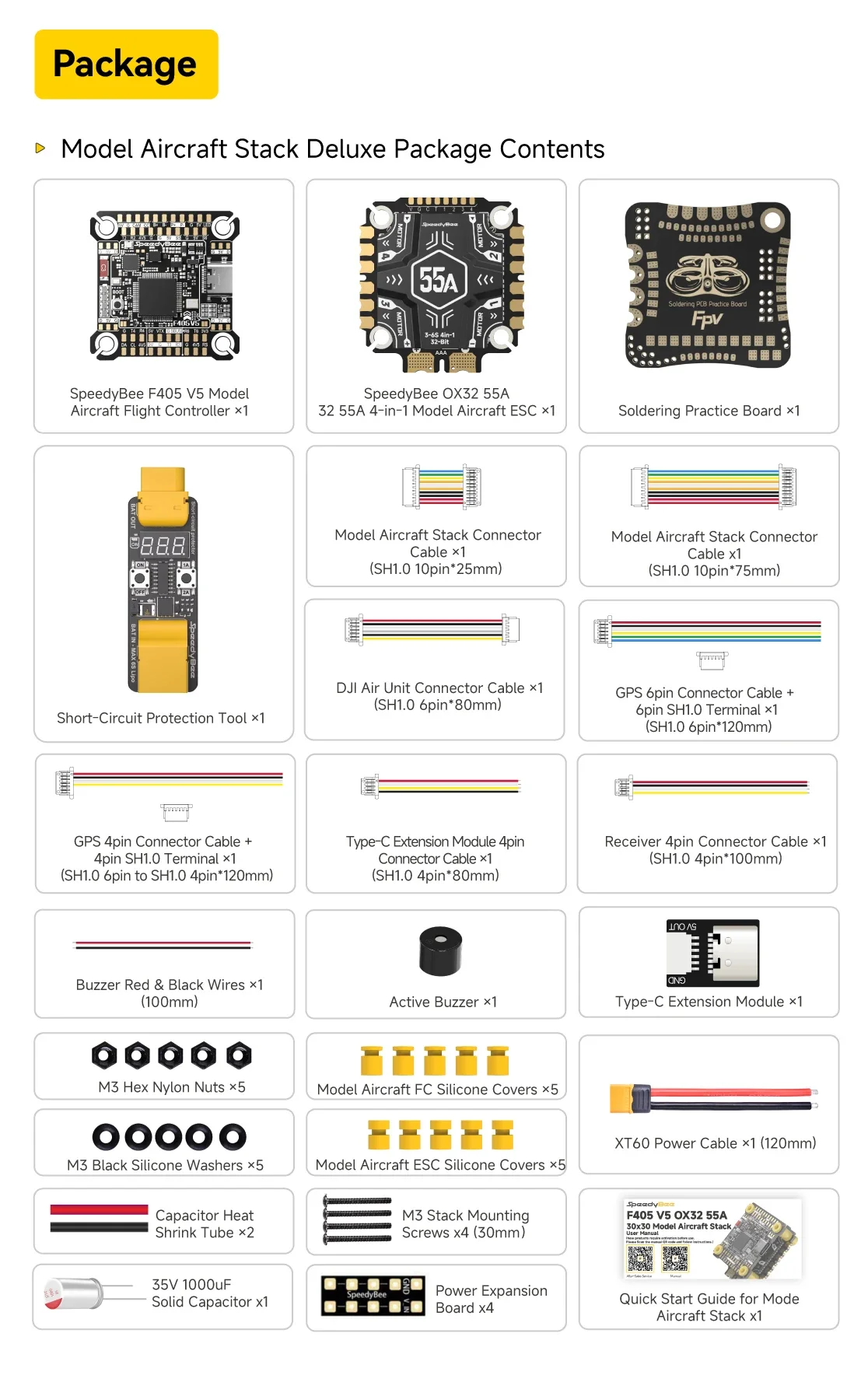 SpeedyBee F405 V5 OX32 55A 30x30 Model Aircraft FC&ESC Stack - Deluxe Version